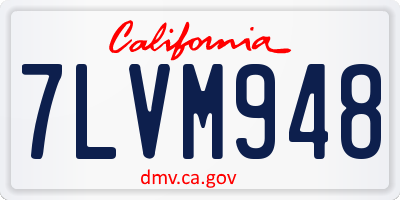 CA license plate 7LVM948