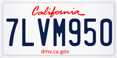 CA license plate 7LVM950