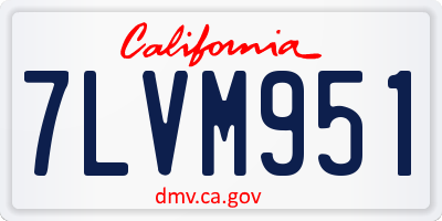 CA license plate 7LVM951