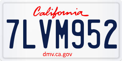 CA license plate 7LVM952