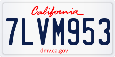 CA license plate 7LVM953