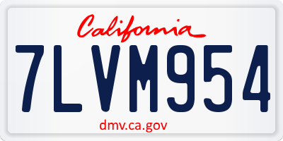CA license plate 7LVM954