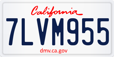 CA license plate 7LVM955