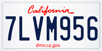 CA license plate 7LVM956