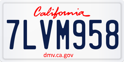 CA license plate 7LVM958