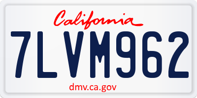 CA license plate 7LVM962