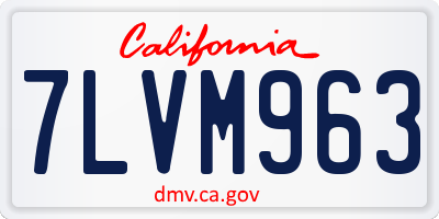 CA license plate 7LVM963