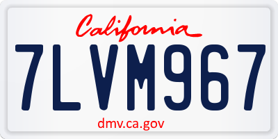 CA license plate 7LVM967