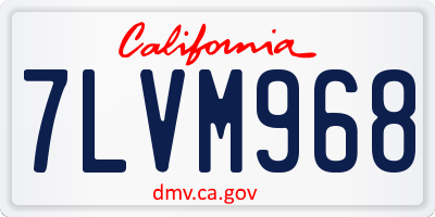 CA license plate 7LVM968