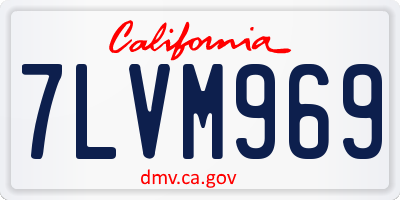 CA license plate 7LVM969