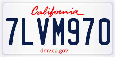 CA license plate 7LVM970