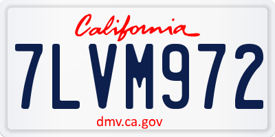 CA license plate 7LVM972