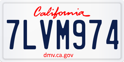 CA license plate 7LVM974