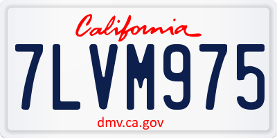CA license plate 7LVM975