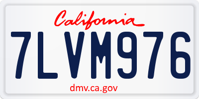 CA license plate 7LVM976