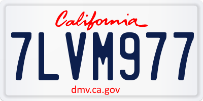 CA license plate 7LVM977