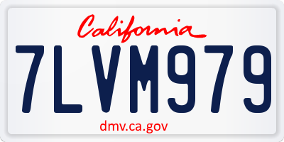 CA license plate 7LVM979
