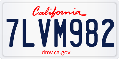 CA license plate 7LVM982