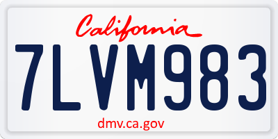 CA license plate 7LVM983