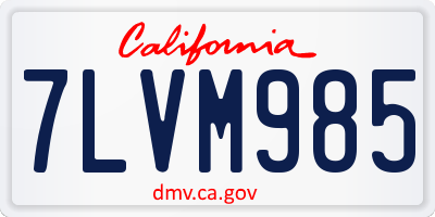 CA license plate 7LVM985