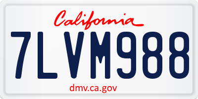 CA license plate 7LVM988