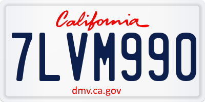 CA license plate 7LVM990