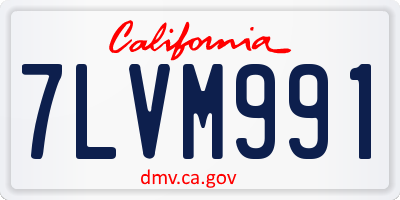 CA license plate 7LVM991