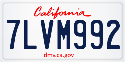 CA license plate 7LVM992