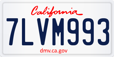 CA license plate 7LVM993