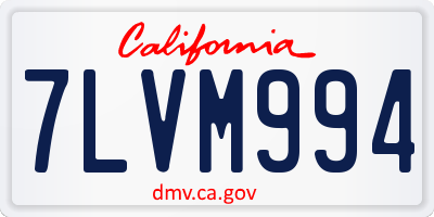 CA license plate 7LVM994