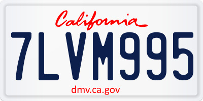 CA license plate 7LVM995