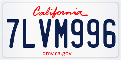 CA license plate 7LVM996