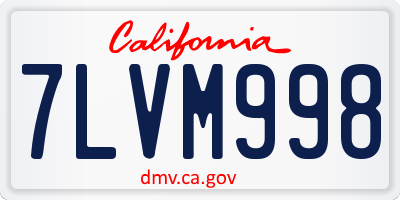 CA license plate 7LVM998