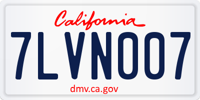 CA license plate 7LVN007
