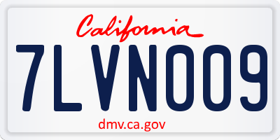 CA license plate 7LVN009
