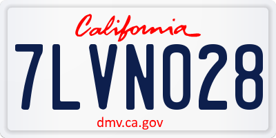 CA license plate 7LVN028