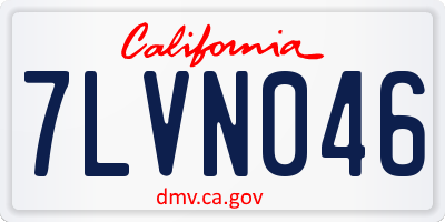 CA license plate 7LVN046