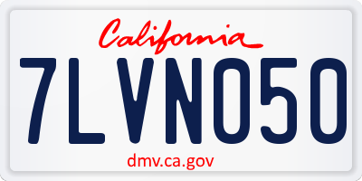 CA license plate 7LVN050