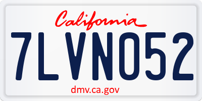CA license plate 7LVN052