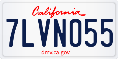 CA license plate 7LVN055
