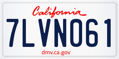 CA license plate 7LVN061