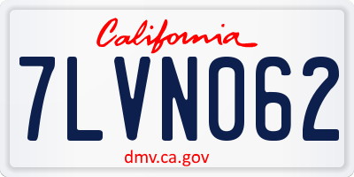 CA license plate 7LVN062