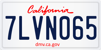 CA license plate 7LVN065