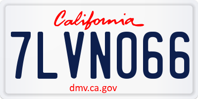 CA license plate 7LVN066