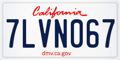 CA license plate 7LVN067