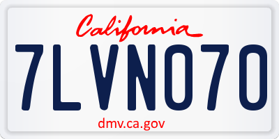 CA license plate 7LVN070