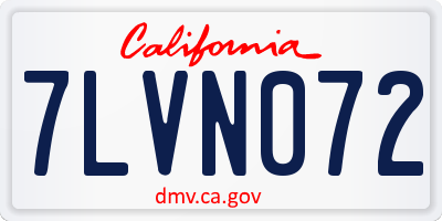 CA license plate 7LVN072