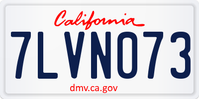 CA license plate 7LVN073