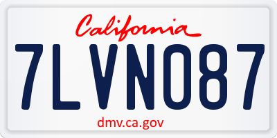 CA license plate 7LVN087
