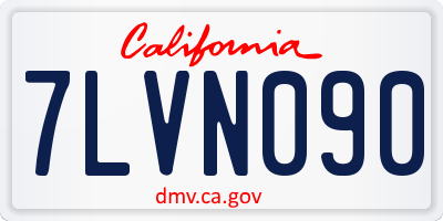 CA license plate 7LVN090